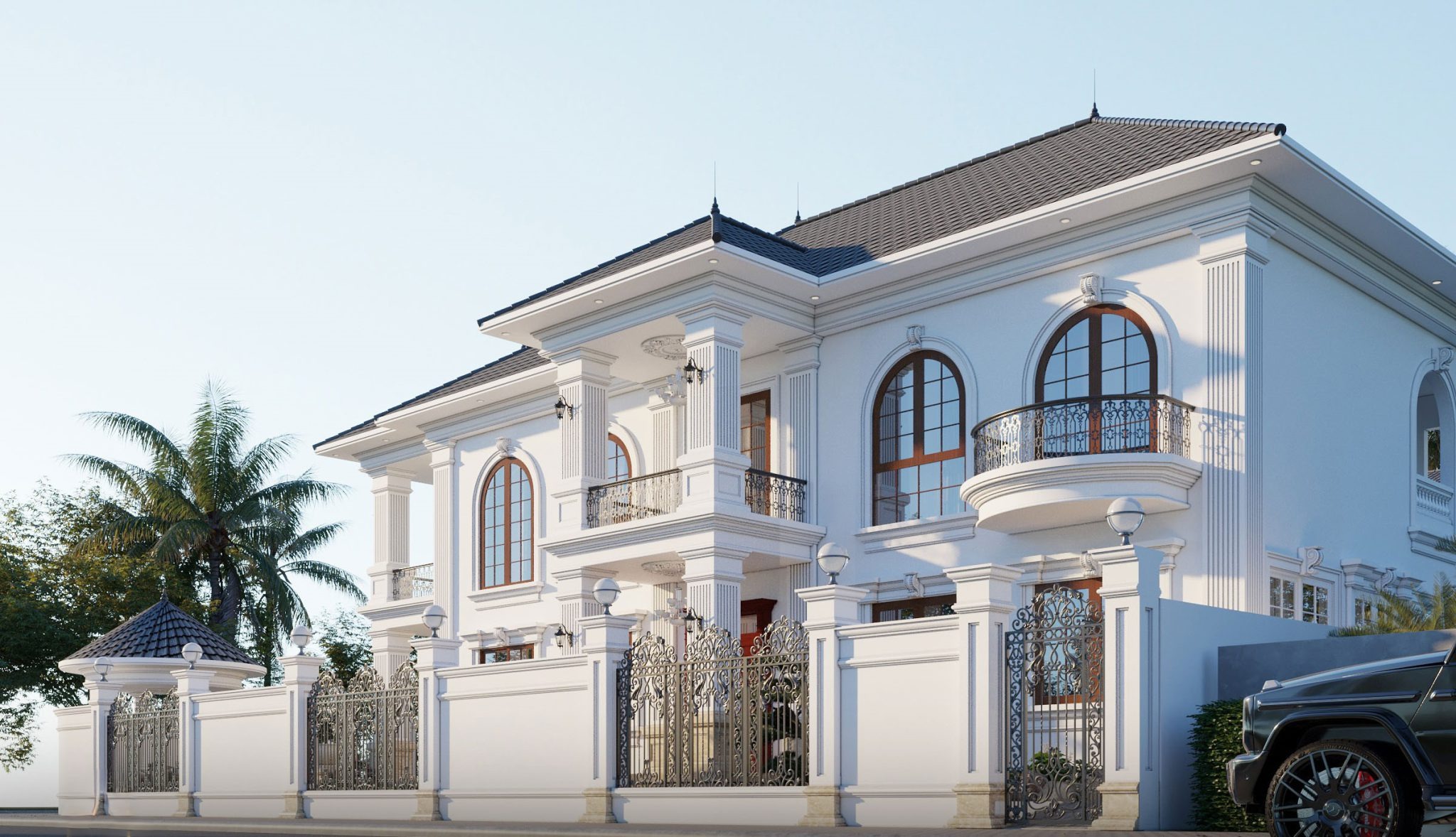 Khám phá sức hút bất tận của biệt thự 2 tầng kiểu Pháp cổ điển