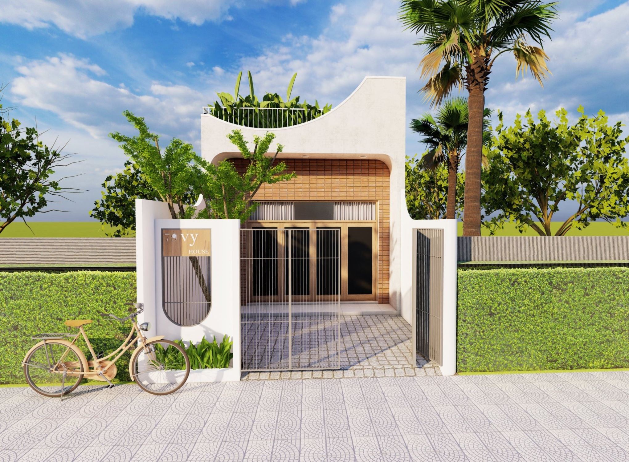 Thiết kế nhà ống 1 tầng 6x20m hạnh phúc nép sau sự giản đơn